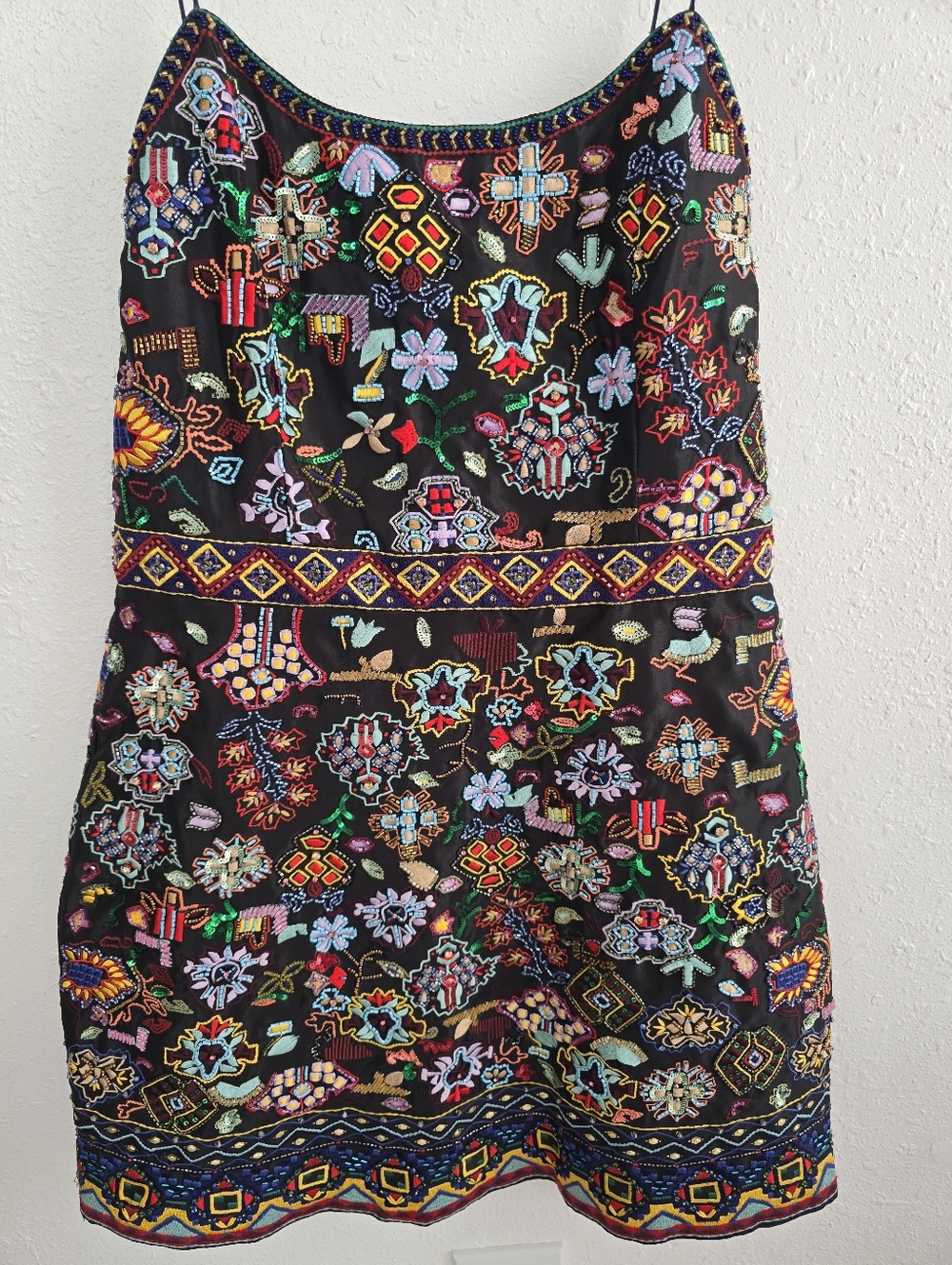 Alice & Olivia By Stacey Bendel Florencia Embellished Mini Dress Sz 12 - Picture 4 of 11